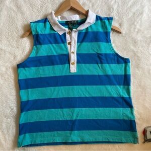 LAUREN RALPH LAUREN WOMAN'S COTTON STRIPE POLO BLOUSE